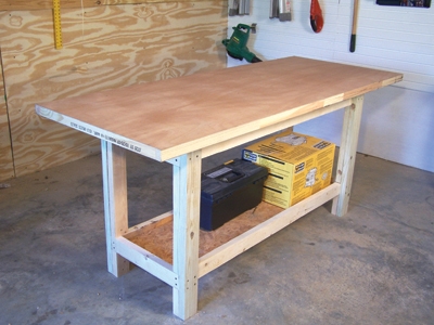 build a simple sturdy garage workbench » woodworktips