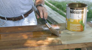The finish is then brushed smooth. Bench tops, railings and other details are usually best finished off the deck, and then installed.