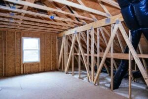 Garage attic room