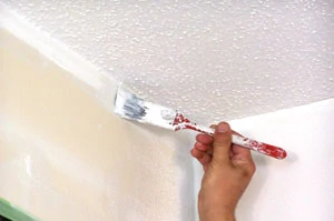 First, cut in the wall edges with a brush to facilitate better coverage with a roller.