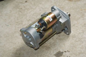 The starter and the solenoid, the smaller cylinder, are sold as a unit. The solenoid is the largest of several relay switches in your car. The ignition switch operates this large remote switch, which in turn connects/disconnects power to the starter.
