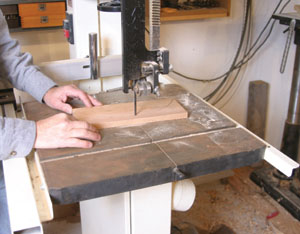 Drawer and shelf supports are cut on a bandsaw