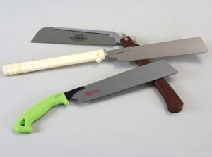 Shown are three Japanese-pattern saws.