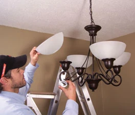 The final step is to install the glass and light bulbs. Balance the light output by using lower wattage bulbs for fixtures with several sockets, and using higher wattage bulbs for fixtures with fewer sockets.