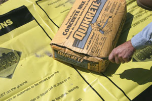 0 1a1a1StampedTT21 Small jobs can be poured using bagged concrete, which can be easily mixed and poured using a Crete-sheet mixing bag.