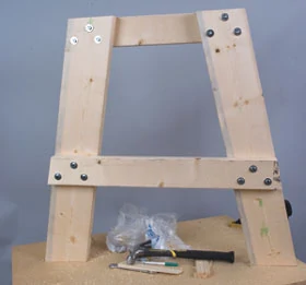 Shown is the assembled leg set from inside.