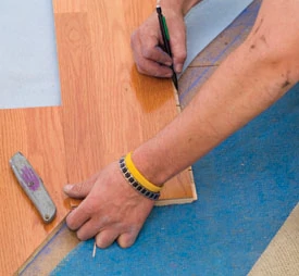 When measuring for wires, be sure to measure to the center of the hole in the subfloor.