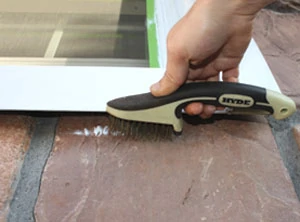 A wire brush can remove accidental paint marks form stone and masonry.