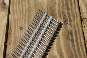 Scrail Fasteners from Fasco are a combination of a screw and a nail (www.fasco.com).
