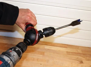 The Orbiter attachment enables the user to drill and drive at virtually any angle.