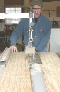 Cut the beadboard crossways at 6 feet to create the back and side pieces. Rip the beadboard sides to width.