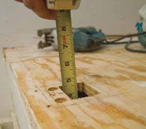 Measure how much newel post will be able to sink below the floor.