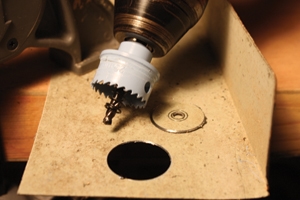 This 1” spring-loaded hole saw from Bosch is great for quick, round cut-outs in thin sheet metal.