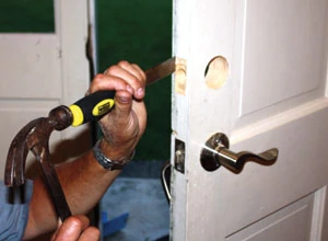 A wood chisel and hammer are required to cut the mortises for the faceplates.