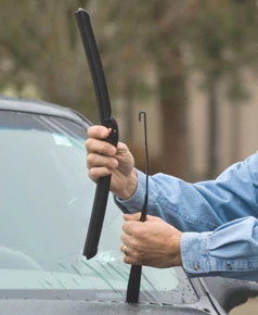 Easy to install, Rain-X Latitude wiper blades feature a curved-style blade, graphite coated rubber blades, built-in spoiler to reduce wind lift, and no exposed metal to prevent ice buildup.