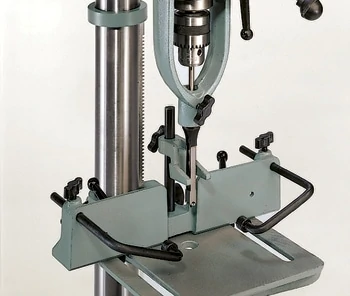 When equipped with a special accessory, drill presses can cut a mortise, which is a square or rectangular hole that receives a tenon, forming a strong woodworking joint.