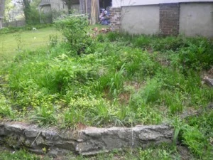 Shown here is the old retaining wall that was being replaced.