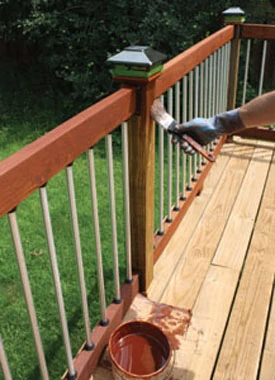 When applying a stain/sealer, start at the top and work downward, keeping a wet edge.