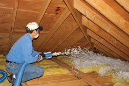 Blow-in insulation has the advantage of achieving full coverage, even in hard-to-reach places. This type of product can be professionally installed, or DIY’ers can rent the blowing machines and install the product themselves. (Photo courtesy Certainteed)