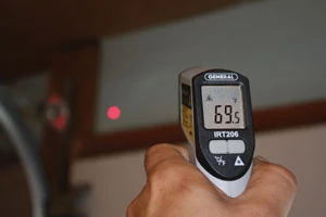 For a DIY home energy audit, it may be worth investing in an infrared thermometer such as the Heat Seeker from General Tools & Instruments Co. This handheld laser-sighted tool can detect energy loss around doors and windows, insulation, ductwork and other areas throughout the home. Unlike the expensive professional tools, it’s affordably priced for typical homeowners (less than $50).