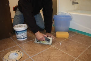 SnapStone requires a flexible grout available from the tile manufacturer that prevents cracking in the grout joints.