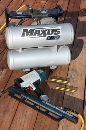 This Maxus dual-tank compressor has served as the EHT staff’s primary setup for the last couple of years, packing plenty of punch to run a framing nailer from dawn to dusk.