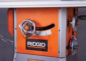 Ridgid's controls include separate wheels for blade tilt and lift.