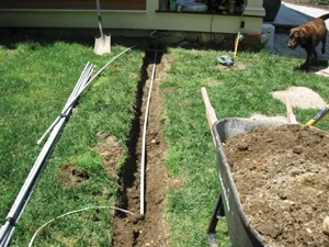 Electrical supply line for the pump was installed in Pvc Pipe