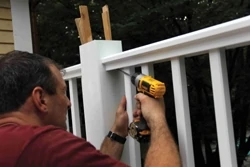The fasteners are concealed within the rails for a finished look.