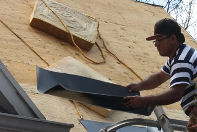 Self-adhered membrane is applied to all roof edges, gable ends against walls, in the valleys and around projections. 