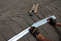 Algae stains on a roof can be removed with a proper cleaning agent and prevented from returning with the installation of zinc strips at the rood ridge. 