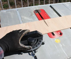 Trim the plywood to fit inside the groove. 
