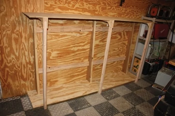 The top shelf is made from 1/2" plywood to provide additional storage space.