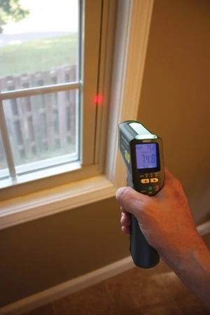 The IRTC50 infrared thermometer from General Tools & Instruments provides remote temperature measurement with the pull of a trigger. It's an easy way to locate hidden hot and cold spots when performing an inspection. With its Star Burst laser targeting system, the IRTC50 enables the user to approximate the size of the measured spot for a quick and accurate reading.