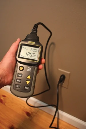 A three-pronged circuit analyzer can check the voltage of outlets throughout the home. The CBl20-AC Circuit Analyzer from General Tools is ideal for identifying 110/220V AC power circuit and wiring problems that can cause shocks, sparks, fires, equipment failures and poor equipment performance.