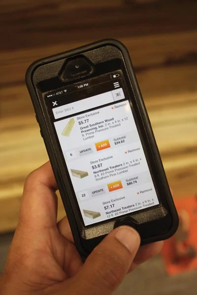 Interface with your local Home Depot store remotely to check inventory and place orders. 