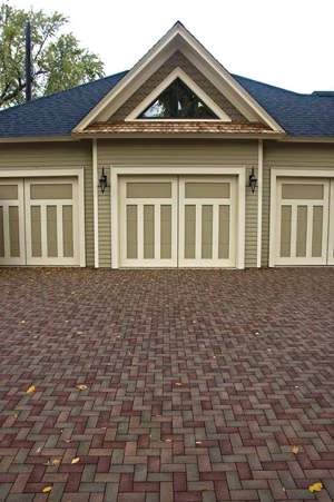 Shown is a classic herringbone pattern from Pine Hall Brick Co.