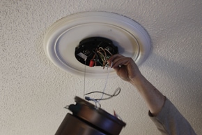 Connect the electrical wires to the fan body according to the instructions included with your fan.