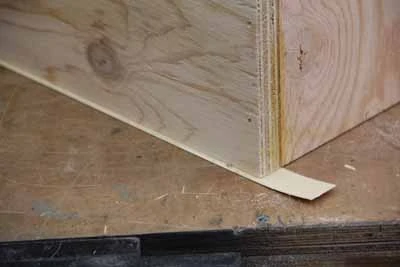 An oversized tape will completely conceal the plywood edge. 