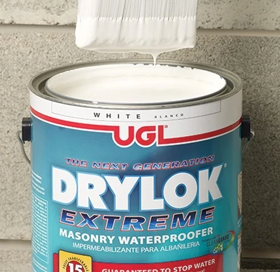 Drylok Extreme incorporates a non-hazardous biocide that helps resist mildew growth on the paint film. It stops 15 PSI (greater than a wall of water 33 feet high) and features a fully transferable 15-year warranty. 