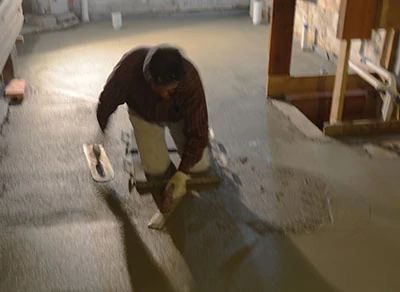 I could float the concrete floor, but could not float it well. That is a pro craftsman at work...