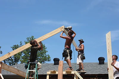 Roofing requires multiple workers to lift heavy materials and make proper connections in all the right spots. 