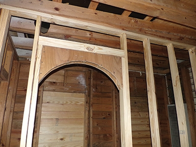 Shown is the fully installed archway before finishing. 