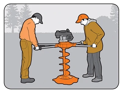 Rent a two-man auger to speed up the job of digging post holes. 