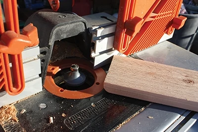 I used a round-over bit in a router table to ease the ends of the seat slats. 