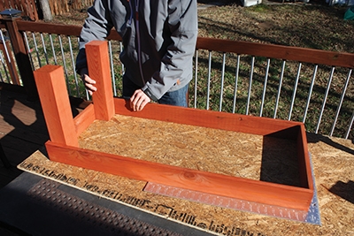 Assemble the frame upside down on a sturdy, flat work surface. 