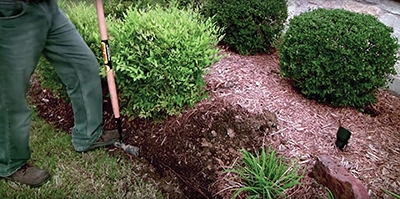 A half-moon edger works well to define the edging path. 