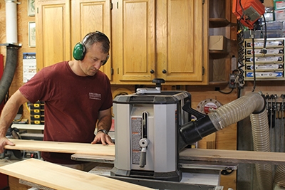 A power planer is an excellent tool for thinning the wood stock. 