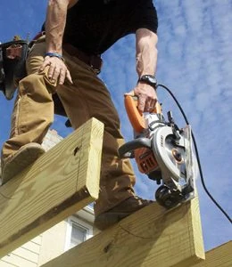 Worm-drives are a great deck-building tool. Their in-line body is great for cutting joists and other deck-specific cuts.