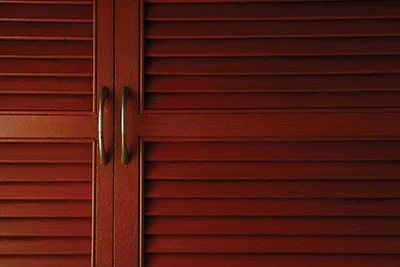 39907879 - wooden cabinet door with metal handle